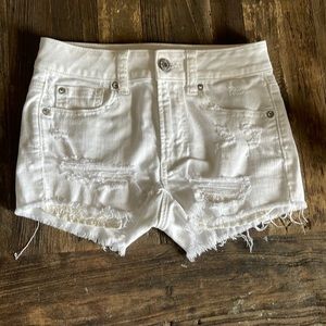 White Cut Off Jean Shorts